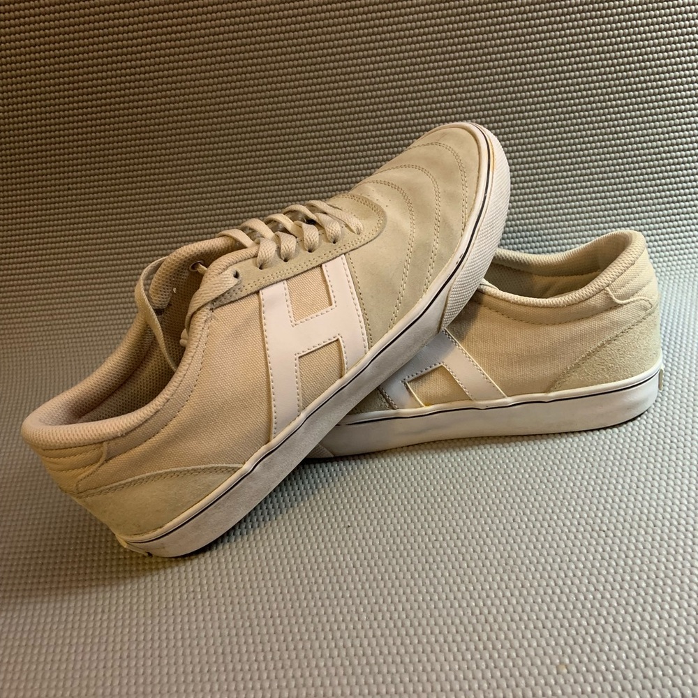 Vintage Huf The Galaxy Shoes Size 11 White Cream Gum Vulcanized Skate Shoes